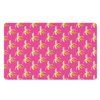 Pink Banana Pattern Print Polyester Doormat