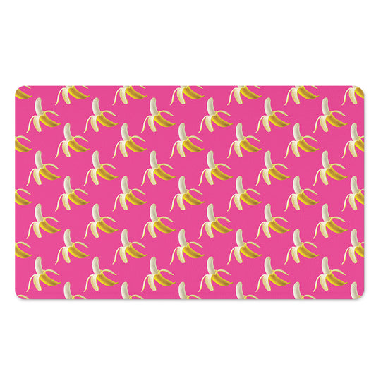 Pink Banana Pattern Print Polyester Doormat
