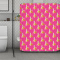 Pink Banana Pattern Print Polyester Shower Curtain