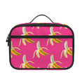 Pink Banana Pattern Print Portable Lunch Bag