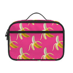 Pink Banana Pattern Print Portable Lunch Bag