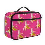 Pink Banana Pattern Print Portable Lunch Bag