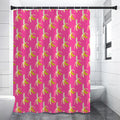 Pink Banana Pattern Print Premium Shower Curtain