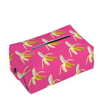 Pink Banana Pattern Print Rectangle Tissue Box Cover