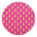 Pink Banana Pattern Print Round Blanket