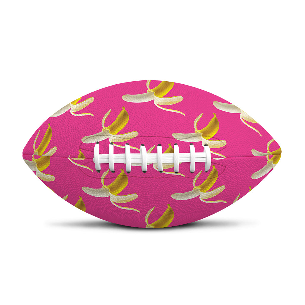 Pink Banana Pattern Print Rugby Ball