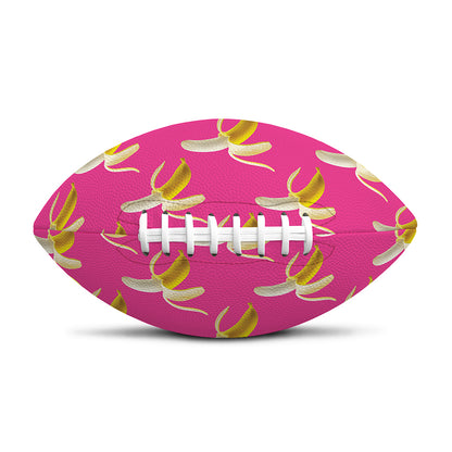 Pink Banana Pattern Print Rugby Ball