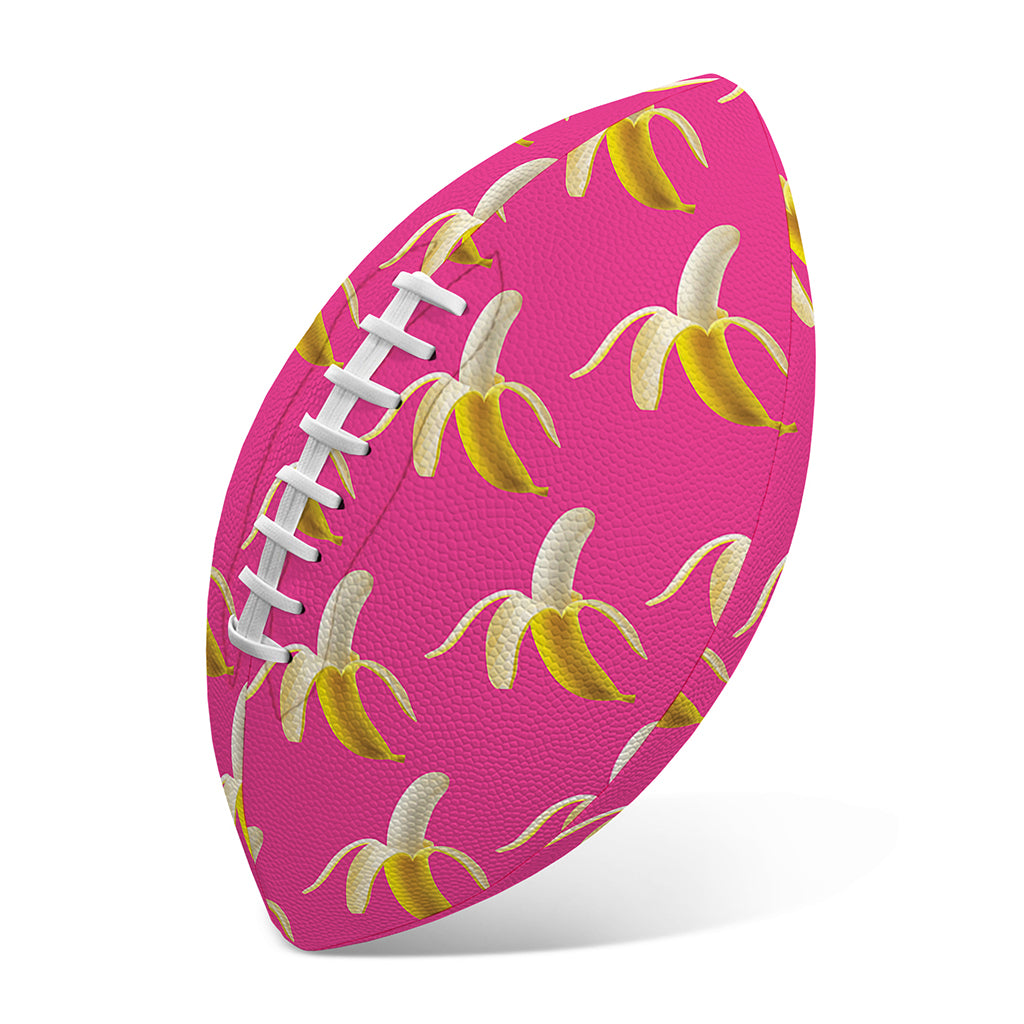 Pink Banana Pattern Print Rugby Ball