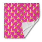 Pink Banana Pattern Print Silk Bandana