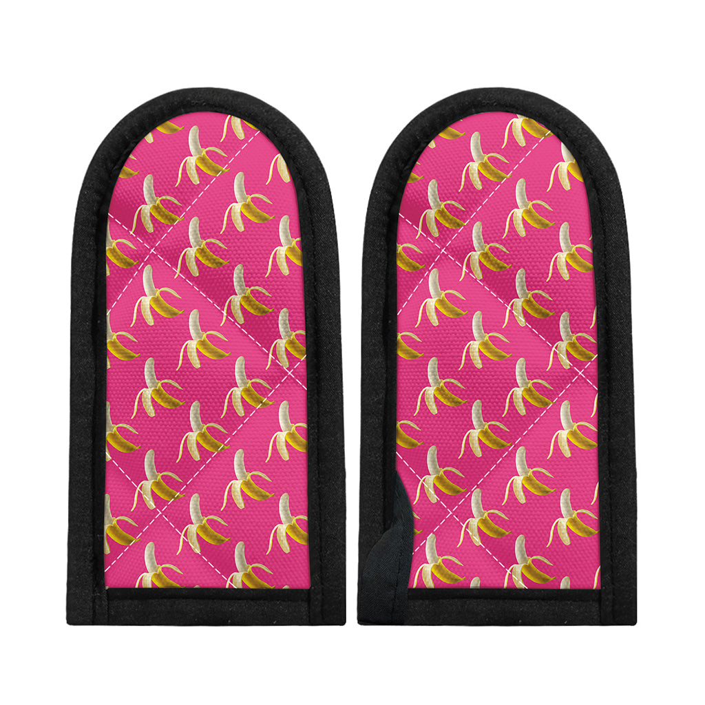 Pink Banana Pattern Print Skillet Handle Cover
