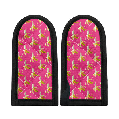 Pink Banana Pattern Print Skillet Handle Cover