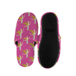 Pink Banana Pattern Print Slippers