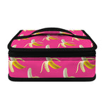 Pink Banana Pattern Print Small Lunch Bag