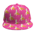 Pink Banana Pattern Print Snapback Cap
