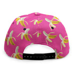 Pink Banana Pattern Print Snapback Cap