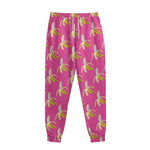 Pink Banana Pattern Print Sweatpants