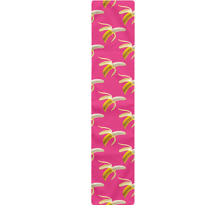 Pink Banana Pattern Print Table Runner