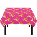 Pink Banana Pattern Print Tablecloth