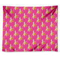 Pink Banana Pattern Print Tapestry