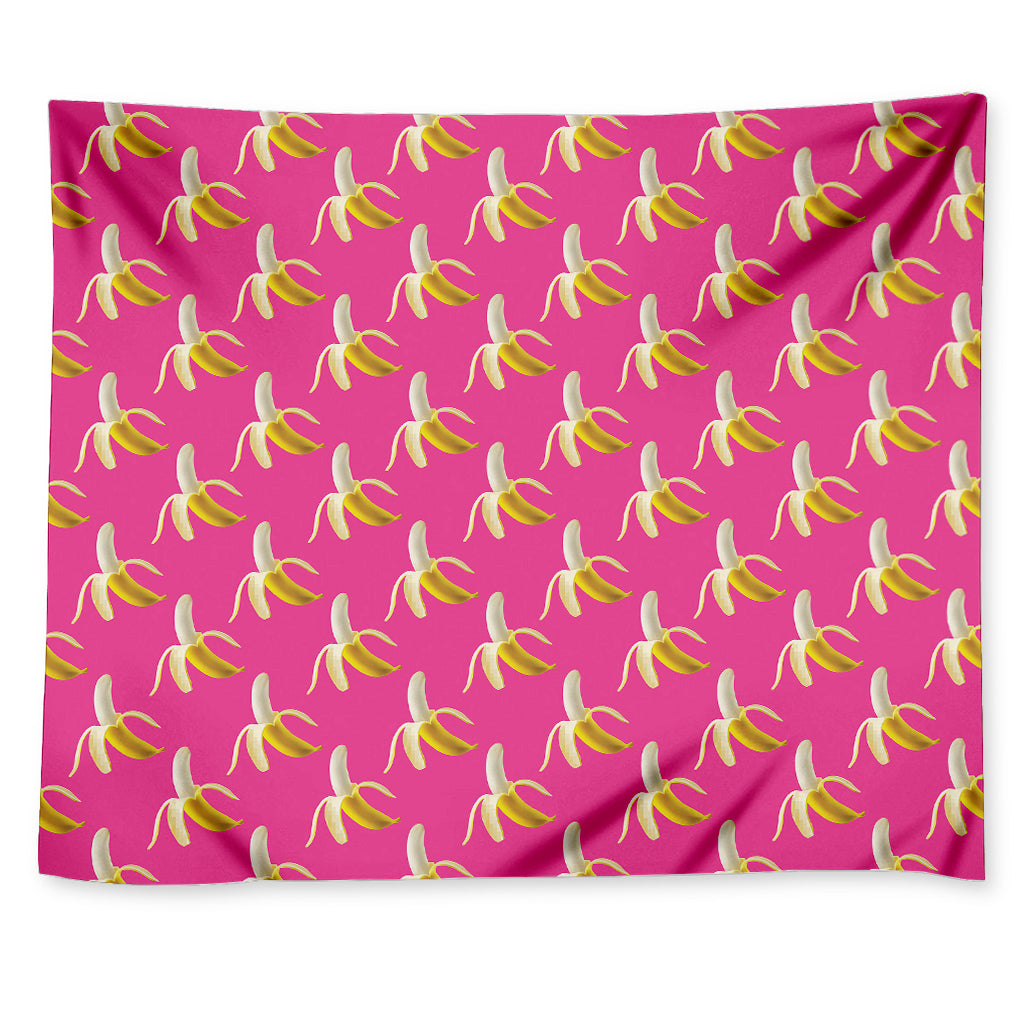 Pink Banana Pattern Print Tapestry