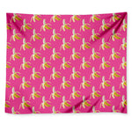Pink Banana Pattern Print Tapestry