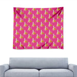 Pink Banana Pattern Print Tapestry