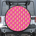 Pink Banana Pattern Print Tire Cover