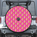 Pink Banana Pattern Print Tire Cover With Camera Hole