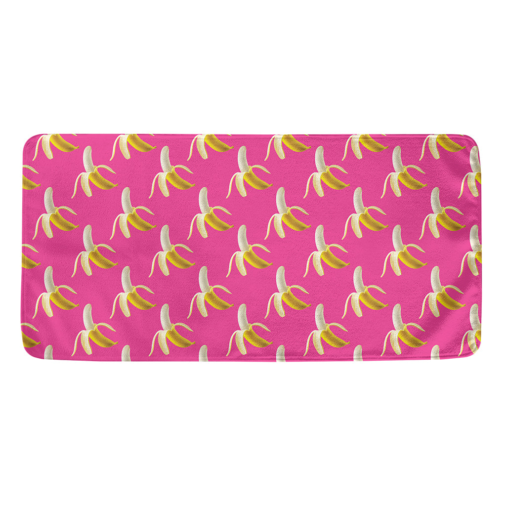 Pink Banana Pattern Print Towel