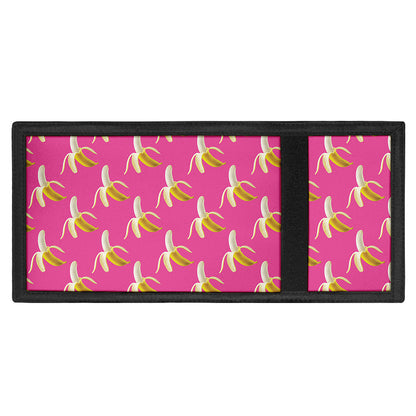Pink Banana Pattern Print Trifold Wallet