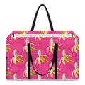 Pink Banana Pattern Print Utility Tote Bag