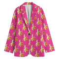 Pink Banana Pattern Print Women's Blazer