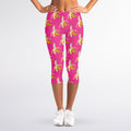 Pink Banana Pattern Print Women's Capri Leggings