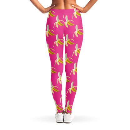 Pink Banana Pattern Print Women's Leggings
