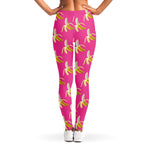 Pink Banana Pattern Print Women's Leggings