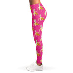 Pink Banana Pattern Print Women's Leggings