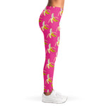 Pink Banana Pattern Print Women's Leggings