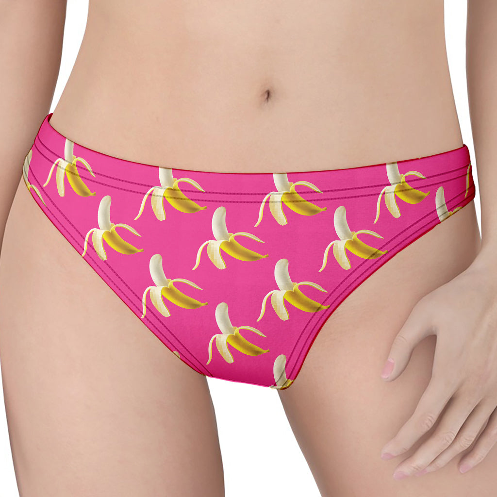 Pink Banana Pattern Print Women's Thong