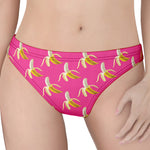 Pink Banana Pattern Print Women's Thong