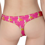 Pink Banana Pattern Print Women's Thong