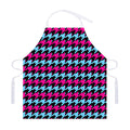 Pink Blue And Black Houndstooth Print Adjustable Apron