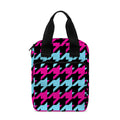 Pink Blue And Black Houndstooth Print Bible Tote Bag