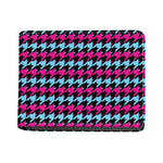 Pink Blue And Black Houndstooth Print Bifold Wallet