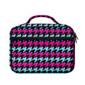 Pink Blue And Black Houndstooth Print Briefcase Bible Bag