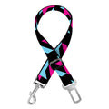 Pink Blue And Black Houndstooth Print Dog Seat Belt