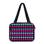 Pink Blue And Black Houndstooth Print Double Strap Bible Bag