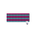 Pink Blue And Black Houndstooth Print Extended Mouse Pad