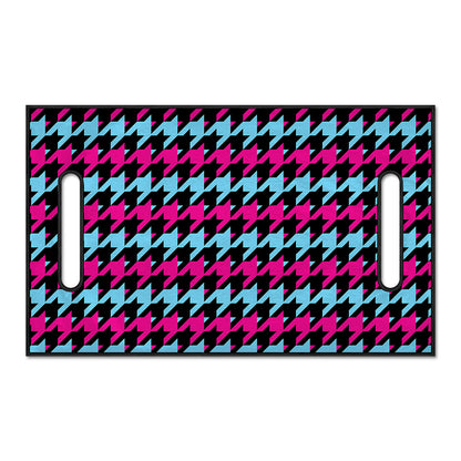 Pink Blue And Black Houndstooth Print Golf Cart Seat Cover