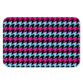 Pink Blue And Black Houndstooth Print Indoor Door Mat