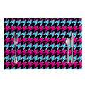 Pink Blue And Black Houndstooth Print Placemat